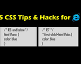 5 CSS tips and hacks for Internet Explorer 