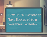 How Do You Restore or Take Backup of Your WordPress Website?