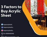 3 Factors to Buy Acrylic Sheet