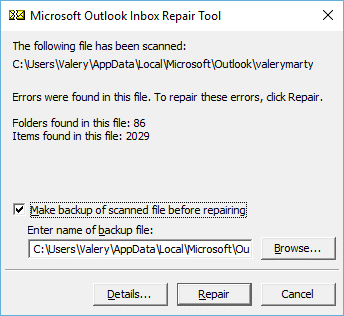 Restoring a PST File With Outlook 2016 Tools - Image 7